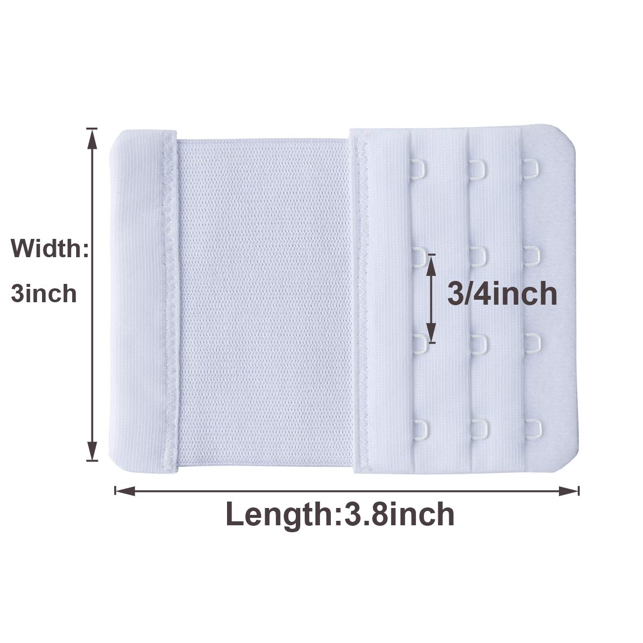 SAMGU Women's Bra Extenders 2 Hook / 3 Hook / 4 Hook / 5 Hook / 6 Hook, Soft Stretchy Back Bra Extension Strap