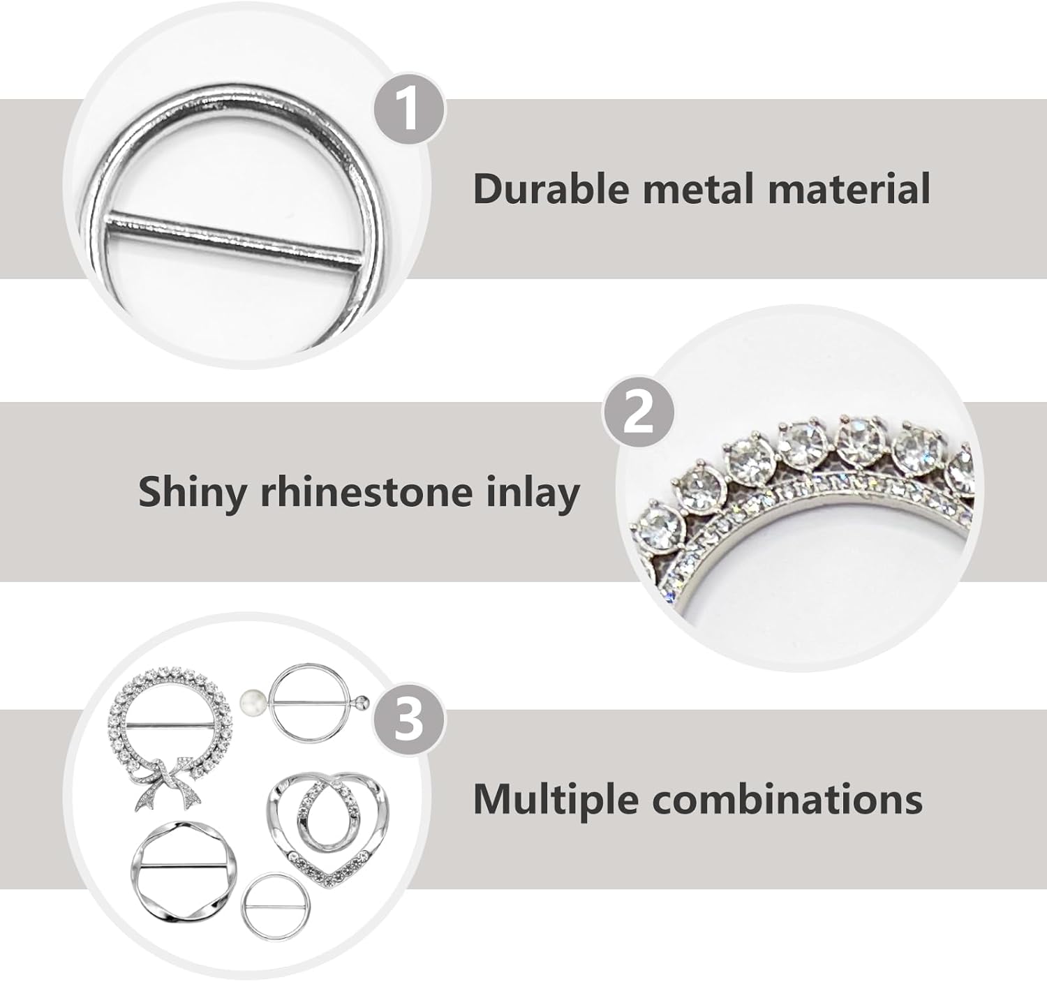 5 Pcs Scarf Ring and Slides T Shirt Tie Clips for Women Clothing Tops Side Waist Tightener Cincher Knot Holder