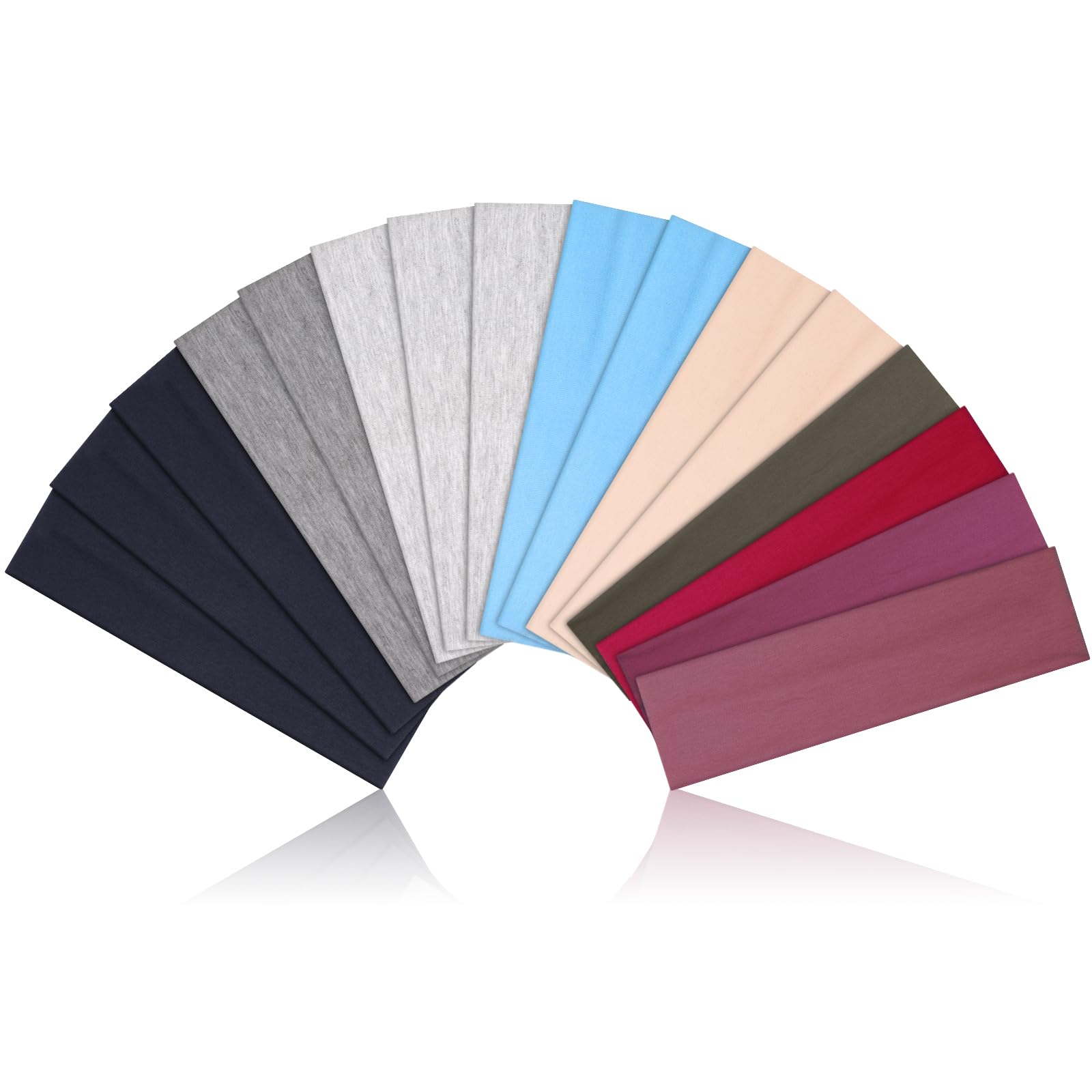 Headbands for Women – 16Pcs Cotton Cloth Headbands for Women's Hair Accessories, Non-Slip Sports Headband Bands & Hair Ties, Soft Fabric for Yoga, Running, Workout