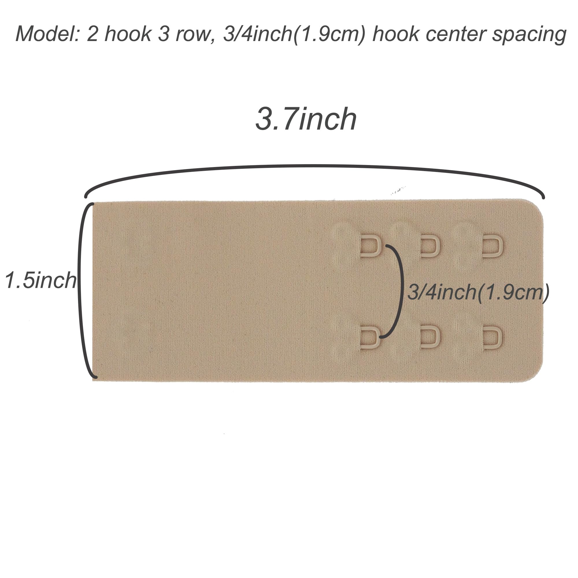 SAMGU Women's Bra Extenders 2 Hook / 3 Hook / 4 Hook / 5 Hook / 6 Hook, Soft Stretchy Back Bra Extension Strap