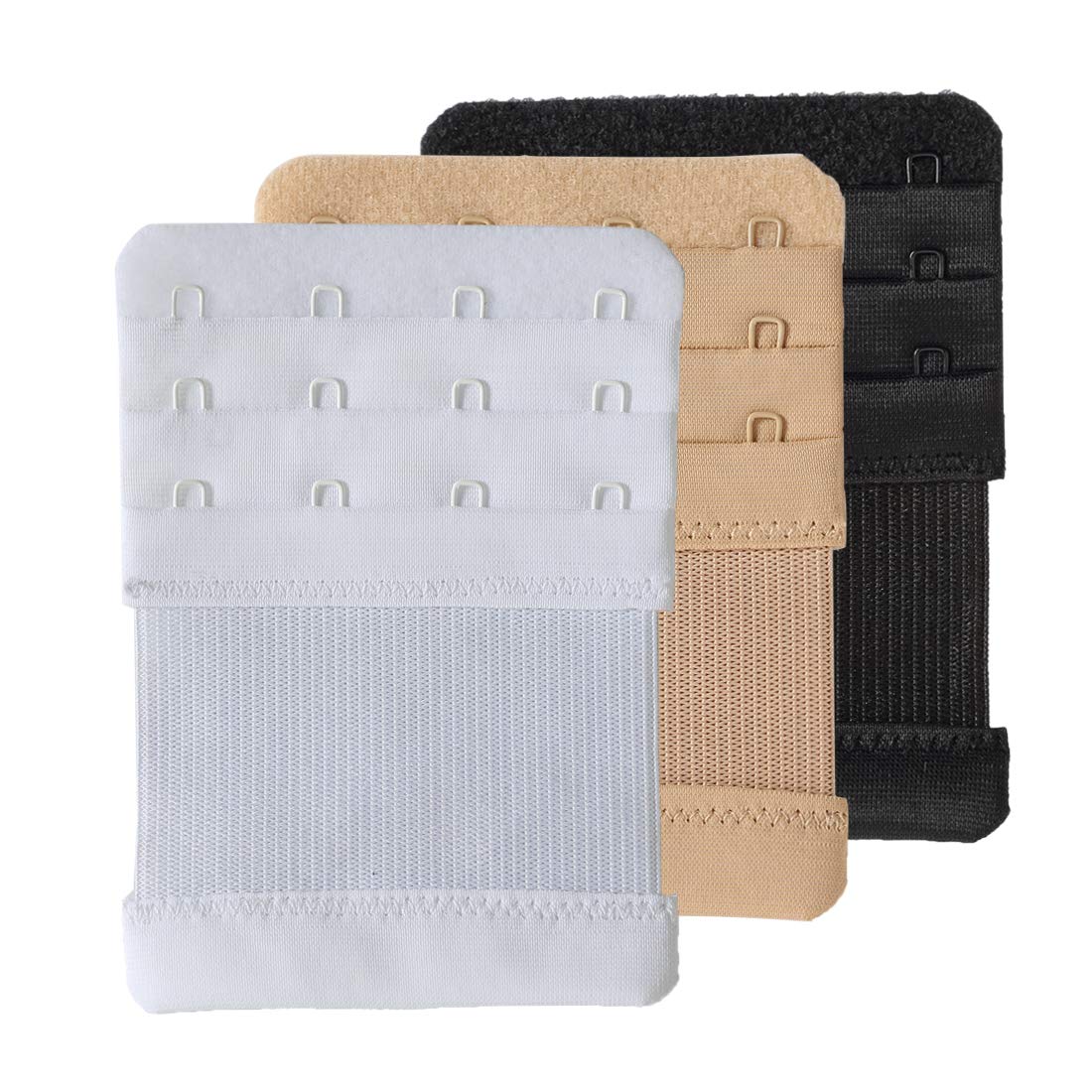 SAMGU Women's Bra Extenders 2 Hook / 3 Hook / 4 Hook / 5 Hook / 6 Hook, Soft Stretchy Back Bra Extension Strap