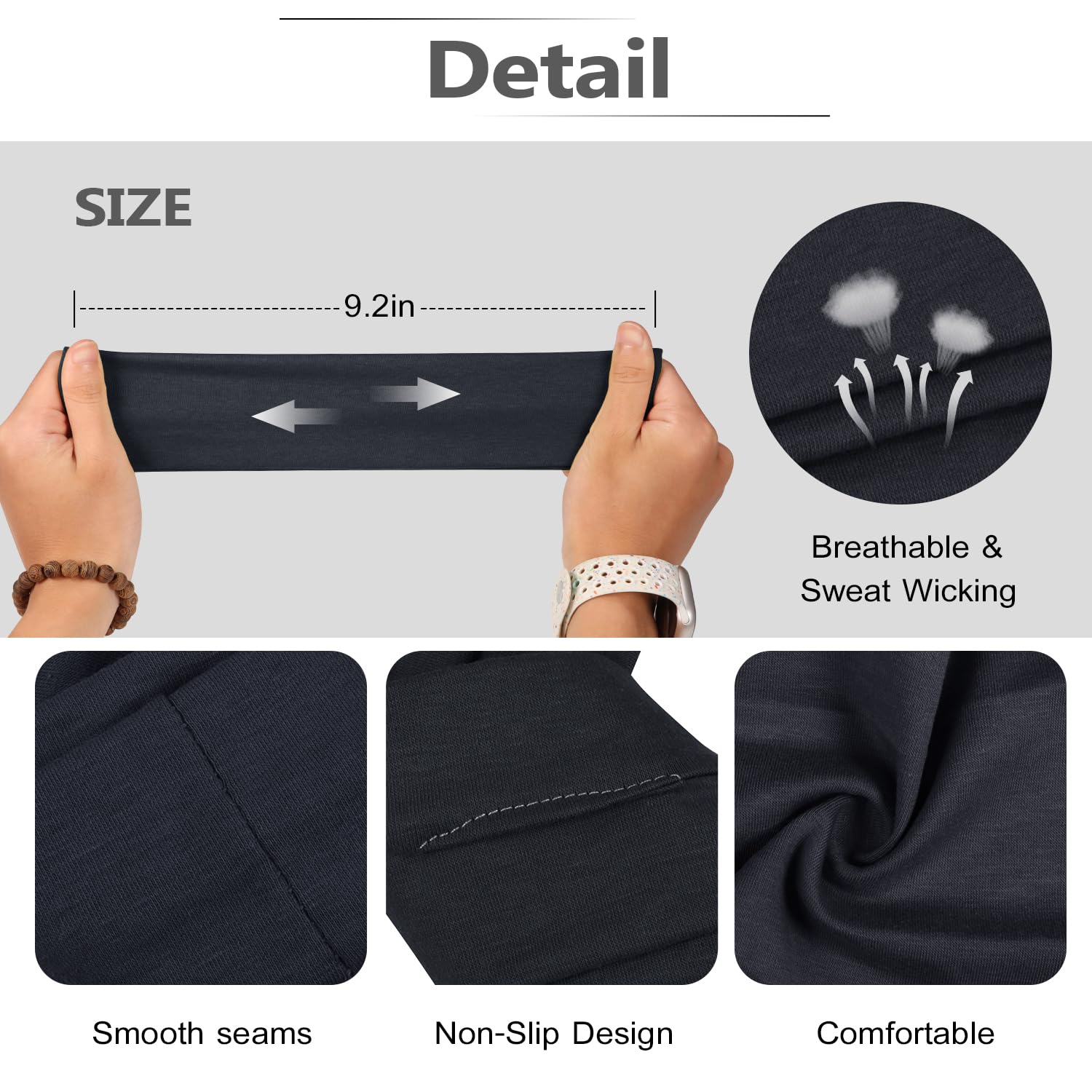 Headbands for Women – 16Pcs Cotton Cloth Headbands for Women's Hair Accessories, Non-Slip Sports Headband Bands & Hair Ties, Soft Fabric for Yoga, Running, Workout
