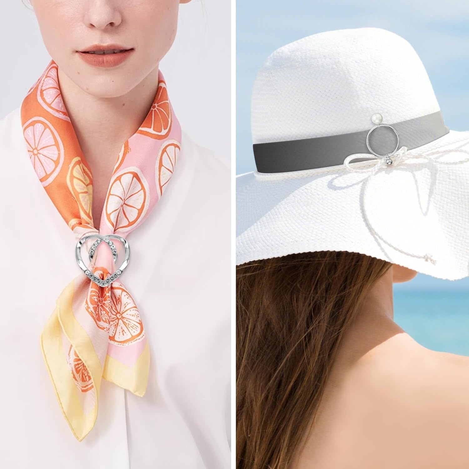 5 Pcs Scarf Ring and Slides T Shirt Tie Clips for Women Clothing Tops Side Waist Tightener Cincher Knot Holder
