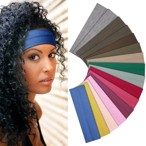 Headbands for Women – 16Pcs Cotton Cloth Headbands for Women's Hair Accessories, Non-Slip Sports Headband Bands & Hair Ties, Soft Fabric for Yoga, Running, Workout