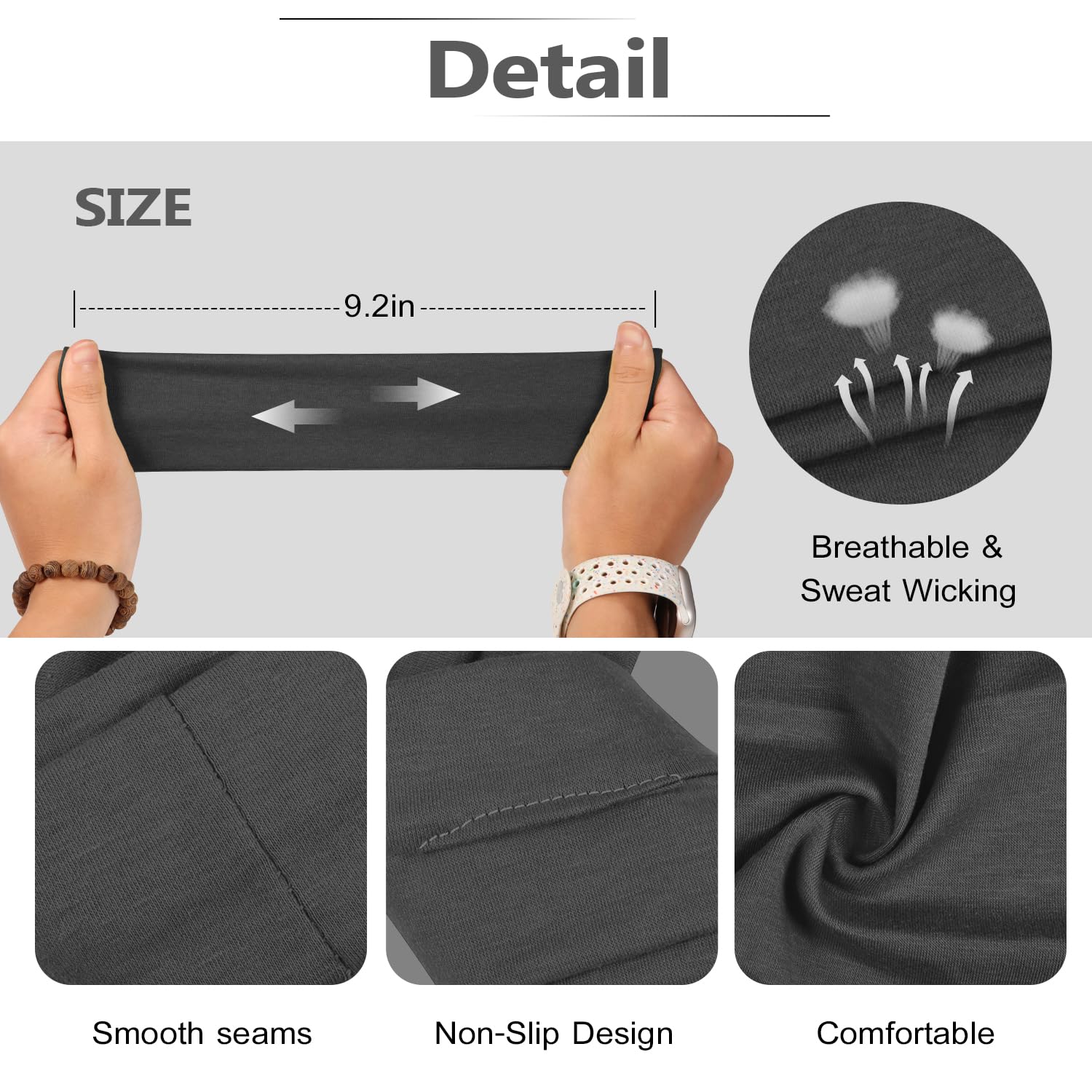 Headbands for Women – 16Pcs Cotton Cloth Headbands for Women's Hair Accessories, Non-Slip Sports Headband Bands & Hair Ties, Soft Fabric for Yoga, Running, Workout