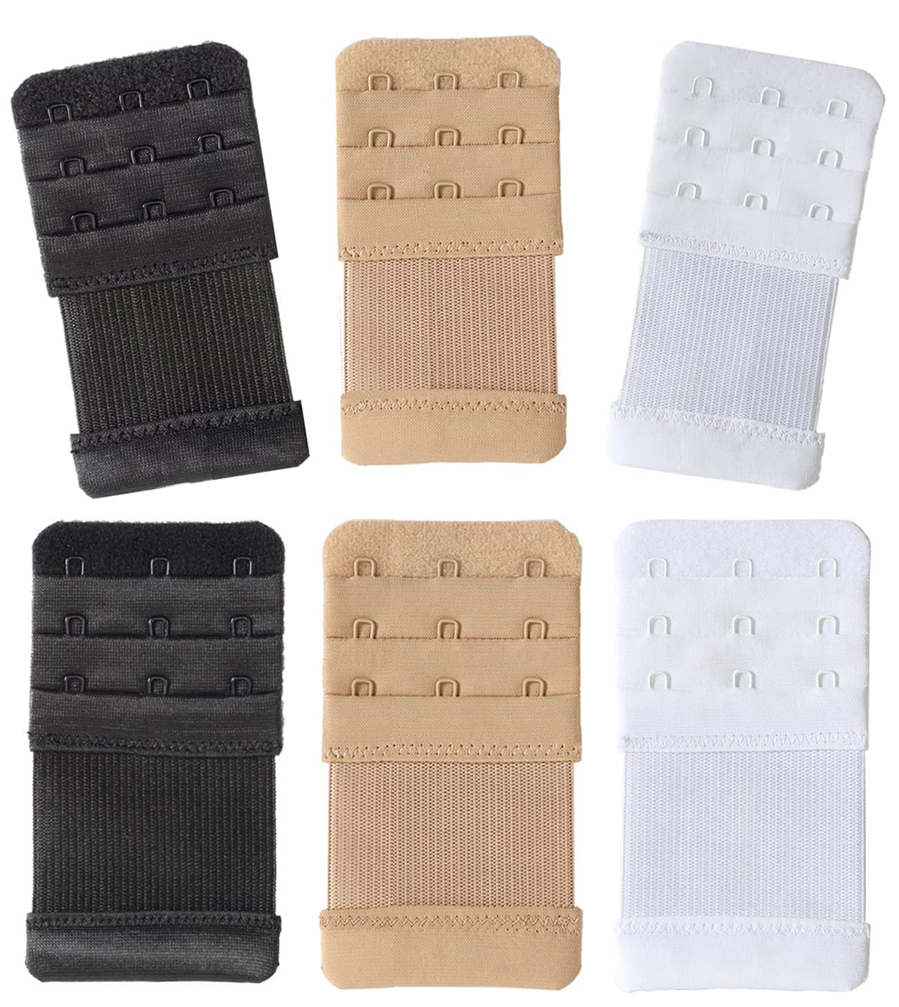 SAMGU Women's Bra Extenders 2 Hook / 3 Hook / 4 Hook / 5 Hook / 6 Hook, Soft Stretchy Back Bra Extension Strap