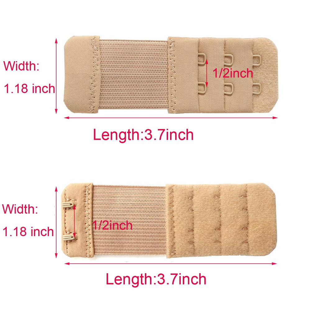 SAMGU Women's Bra Extenders 2 Hook / 3 Hook / 4 Hook / 5 Hook / 6 Hook, Soft Stretchy Back Bra Extension Strap