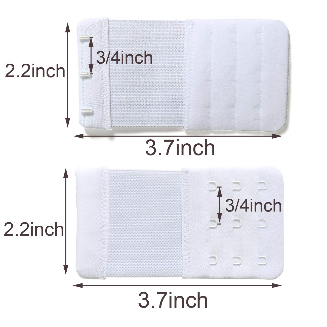 SAMGU Women's Bra Extenders 2 Hook / 3 Hook / 4 Hook / 5 Hook / 6 Hook, Soft Stretchy Back Bra Extension Strap