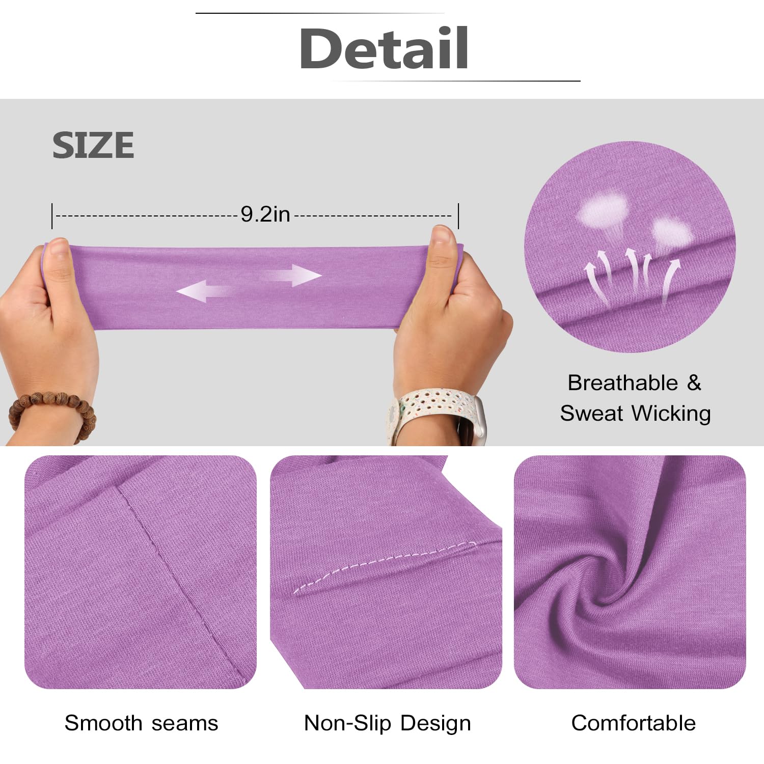 Headbands for Women – 16Pcs Cotton Cloth Headbands for Women's Hair Accessories, Non-Slip Sports Headband Bands & Hair Ties, Soft Fabric for Yoga, Running, Workout