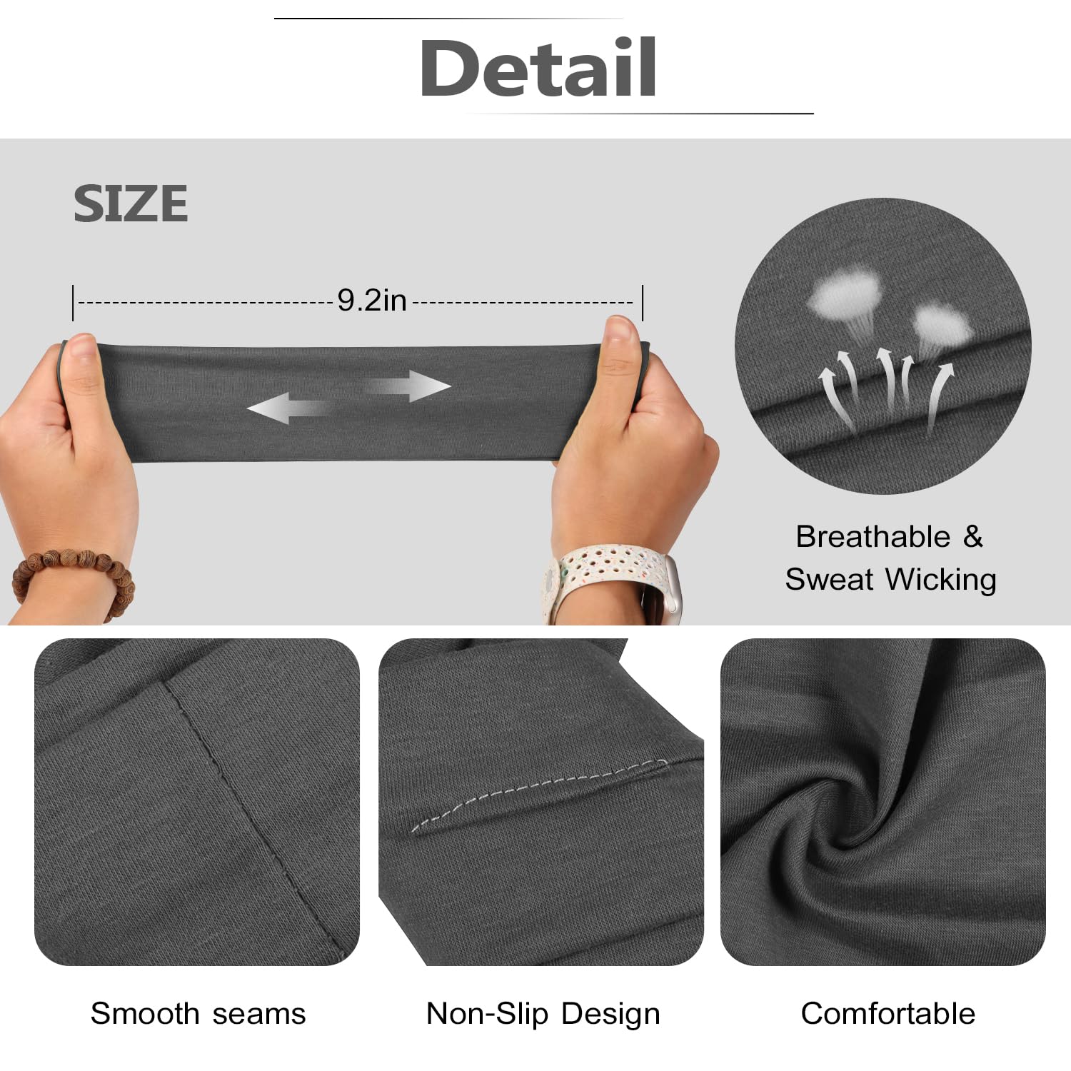 Headbands for Women – 16Pcs Cotton Cloth Headbands for Women's Hair Accessories, Non-Slip Sports Headband Bands & Hair Ties, Soft Fabric for Yoga, Running, Workout