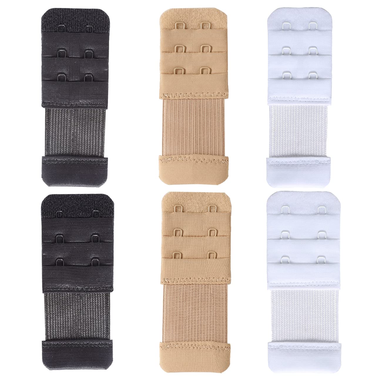 SAMGU Women's Bra Extenders 2 Hook / 3 Hook / 4 Hook / 5 Hook / 6 Hook, Soft Stretchy Back Bra Extension Strap