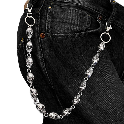 Pants Chain for Men Women,Biker Skull Chain Wallet,Long Cool EMO Punk Trousers Pocket Belt Key Chains for Hip Hop Rock Jean Gothic