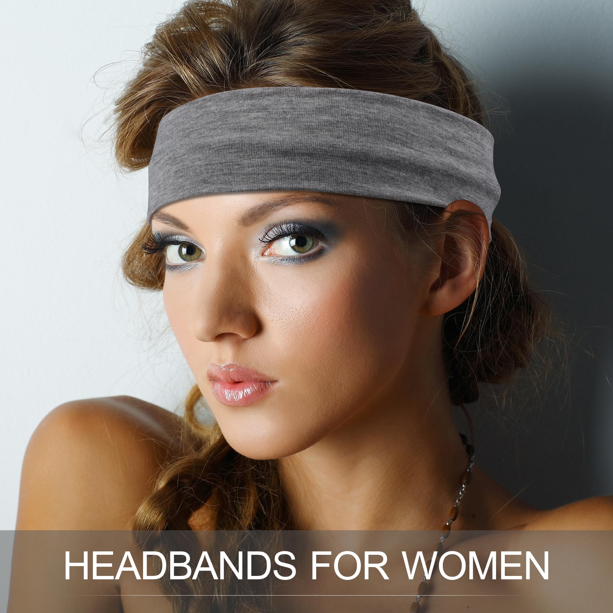 Headbands for Women – 16Pcs Cotton Cloth Headbands for Women's Hair Accessories, Non-Slip Sports Headband Bands & Hair Ties, Soft Fabric for Yoga, Running, Workout