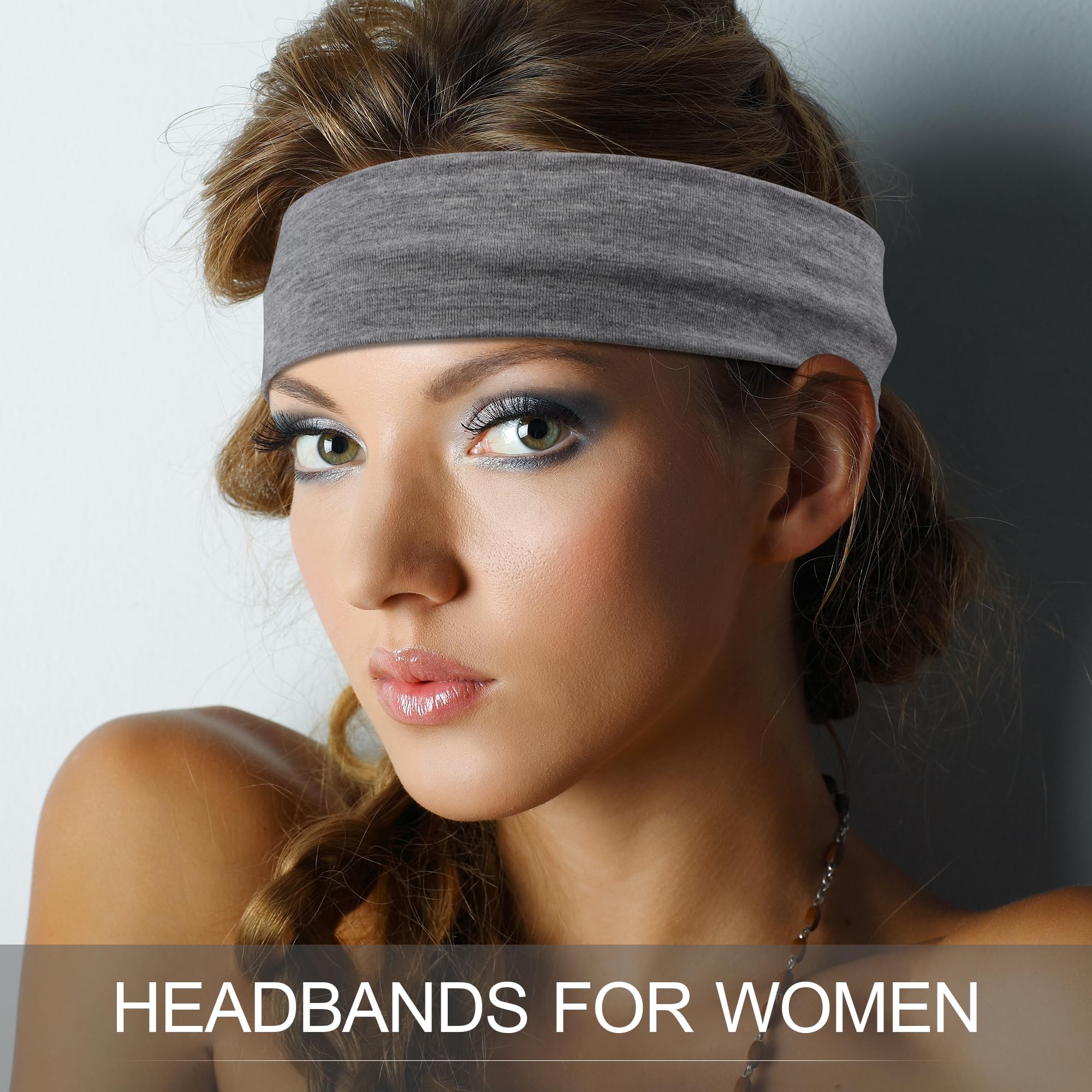 Headbands for Women – 16Pcs Cotton Cloth Headbands for Women's Hair Accessories, Non-Slip Sports Headband Bands & Hair Ties, Soft Fabric for Yoga, Running, Workout