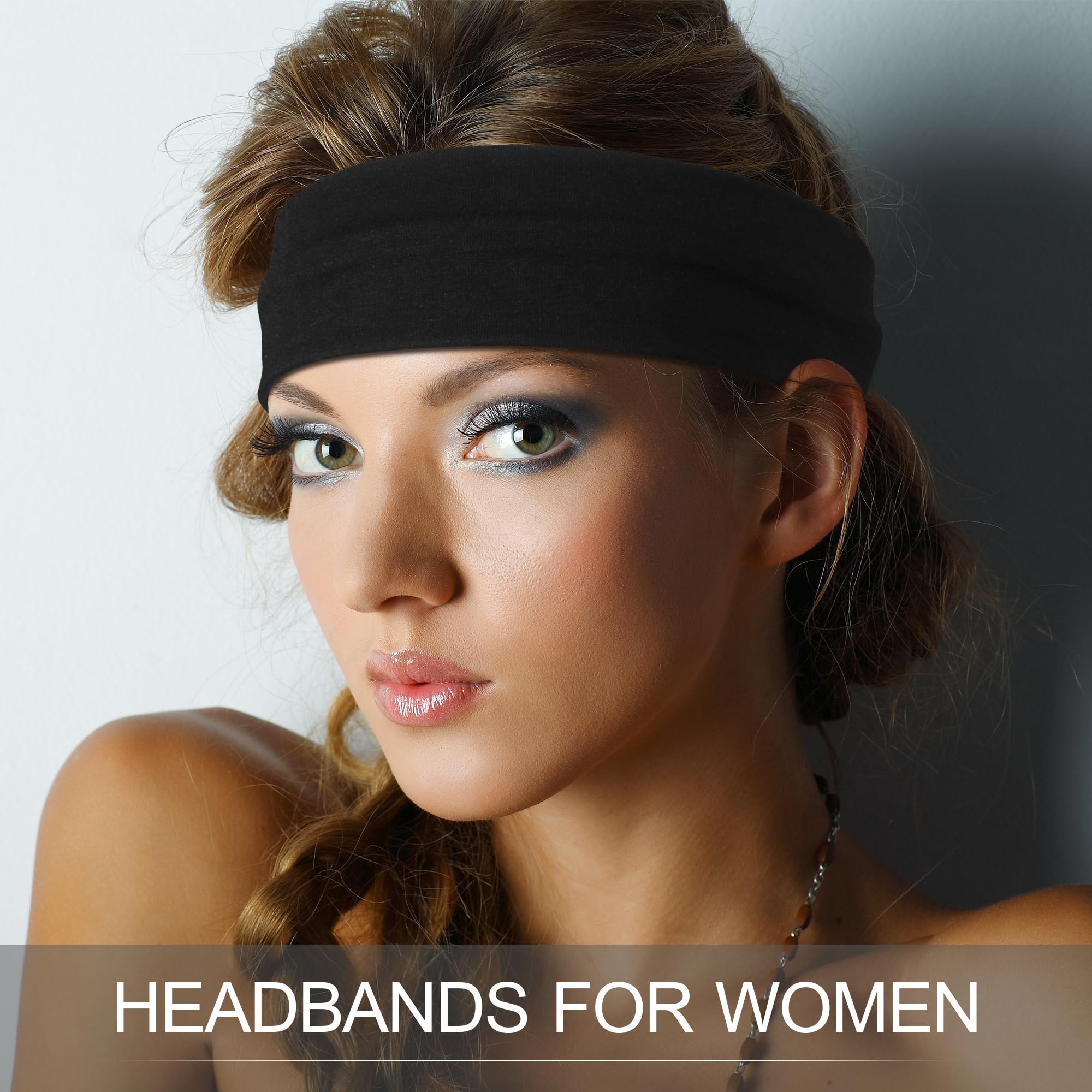 Headbands for Women – 16Pcs Cotton Cloth Headbands for Women's Hair Accessories, Non-Slip Sports Headband Bands & Hair Ties, Soft Fabric for Yoga, Running, Workout