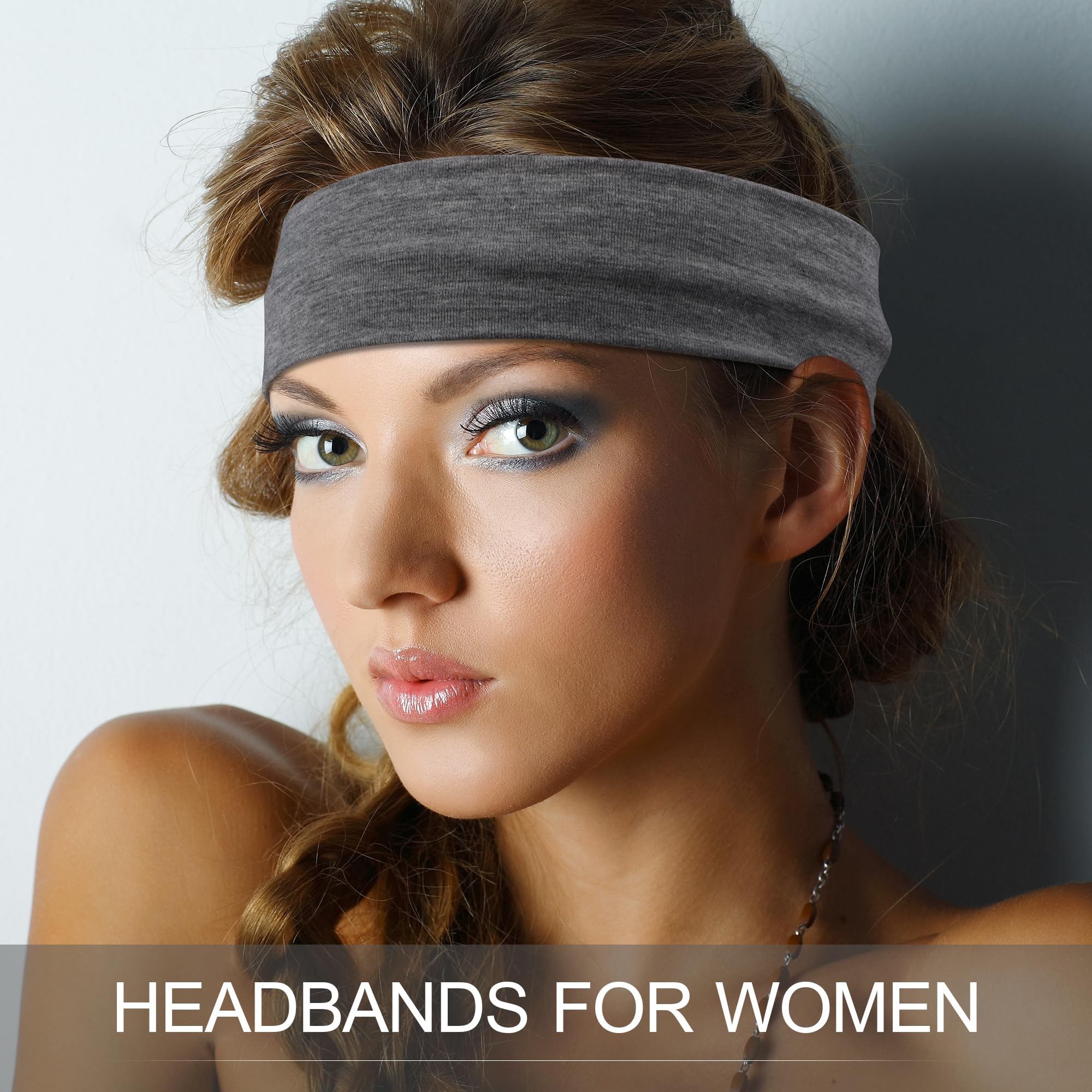 Headbands for Women – 16Pcs Cotton Cloth Headbands for Women's Hair Accessories, Non-Slip Sports Headband Bands & Hair Ties, Soft Fabric for Yoga, Running, Workout