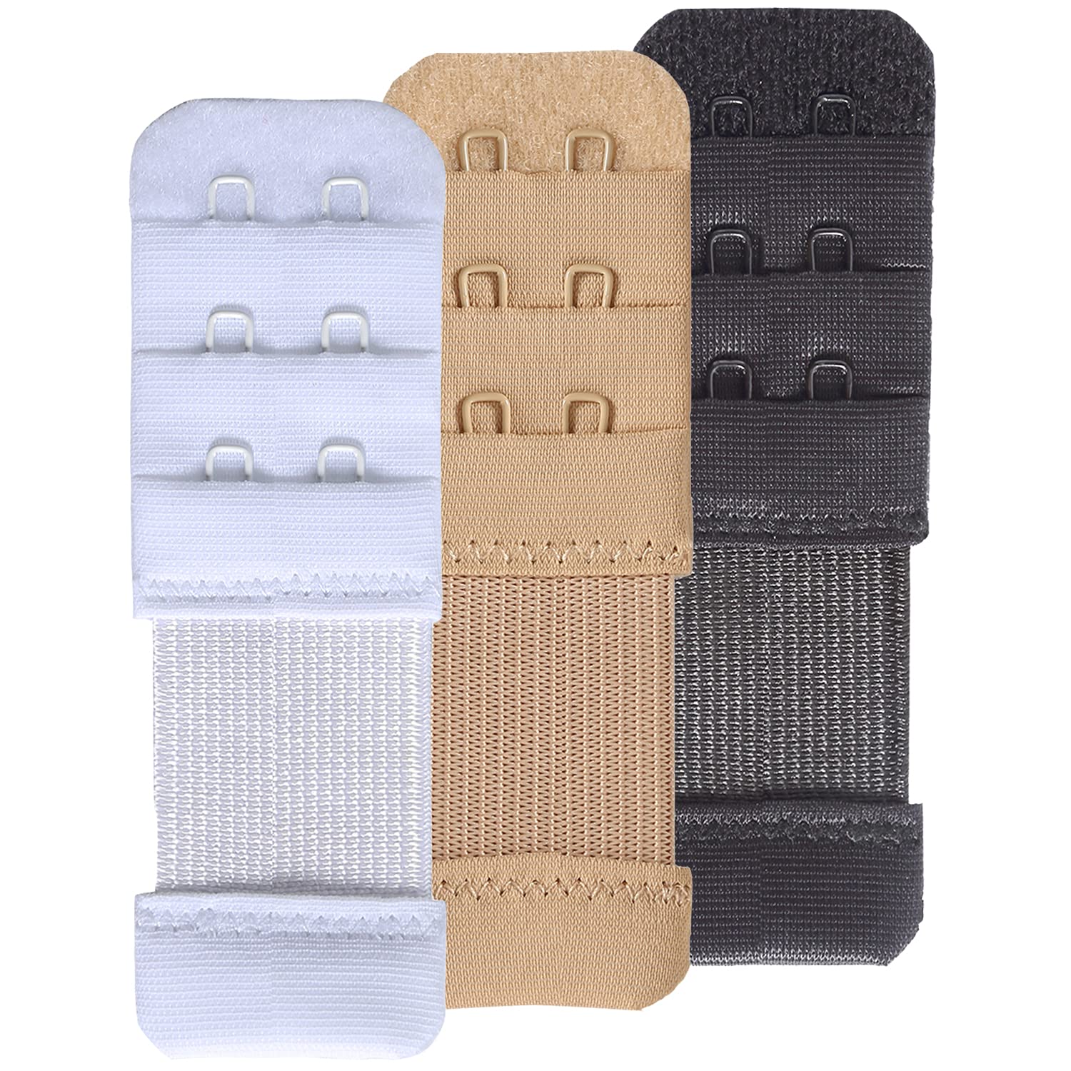 SAMGU Women's Bra Extenders 2 Hook / 3 Hook / 4 Hook / 5 Hook / 6 Hook, Soft Stretchy Back Bra Extension Strap