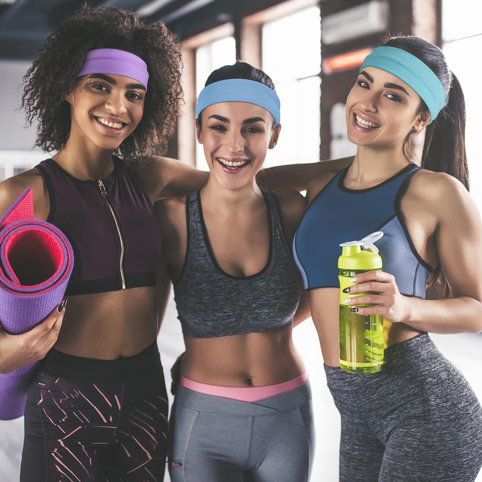 Headbands for Women – 16Pcs Cotton Cloth Headbands for Women's Hair Accessories, Non-Slip Sports Headband Bands & Hair Ties, Soft Fabric for Yoga, Running, Workout