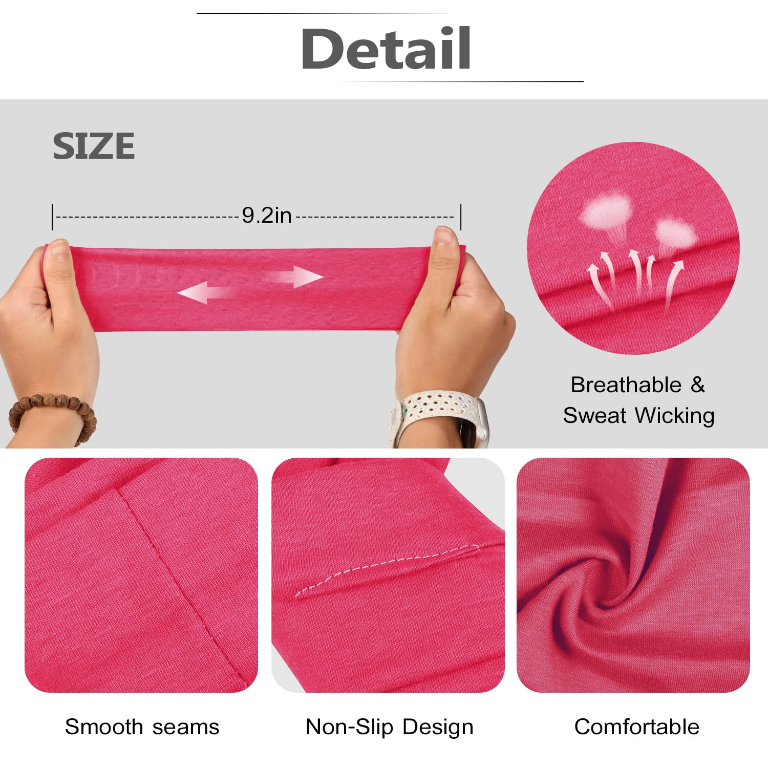 Headbands for Women – 16Pcs Cotton Cloth Headbands for Women's Hair Accessories, Non-Slip Sports Headband Bands & Hair Ties, Soft Fabric for Yoga, Running, Workout