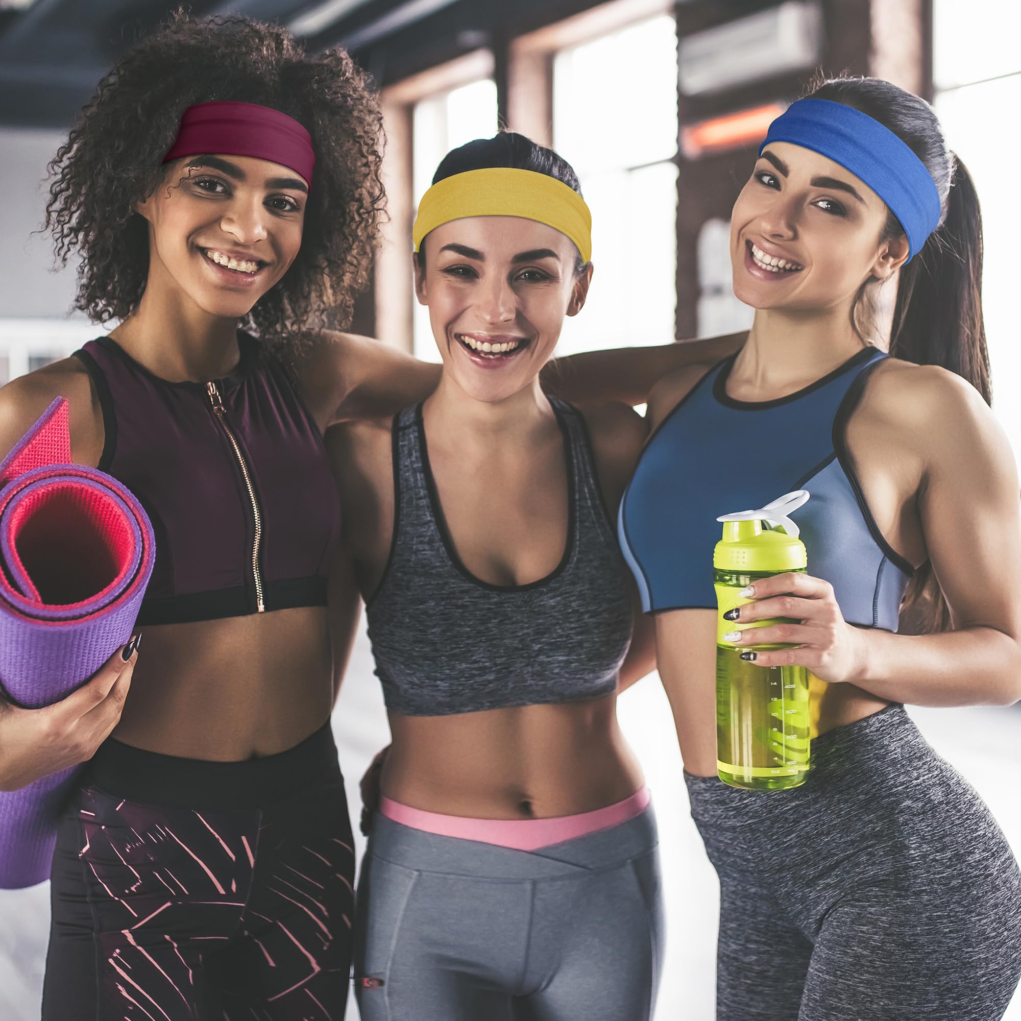 Headbands for Women – 16Pcs Cotton Cloth Headbands for Women's Hair Accessories, Non-Slip Sports Headband Bands & Hair Ties, Soft Fabric for Yoga, Running, Workout