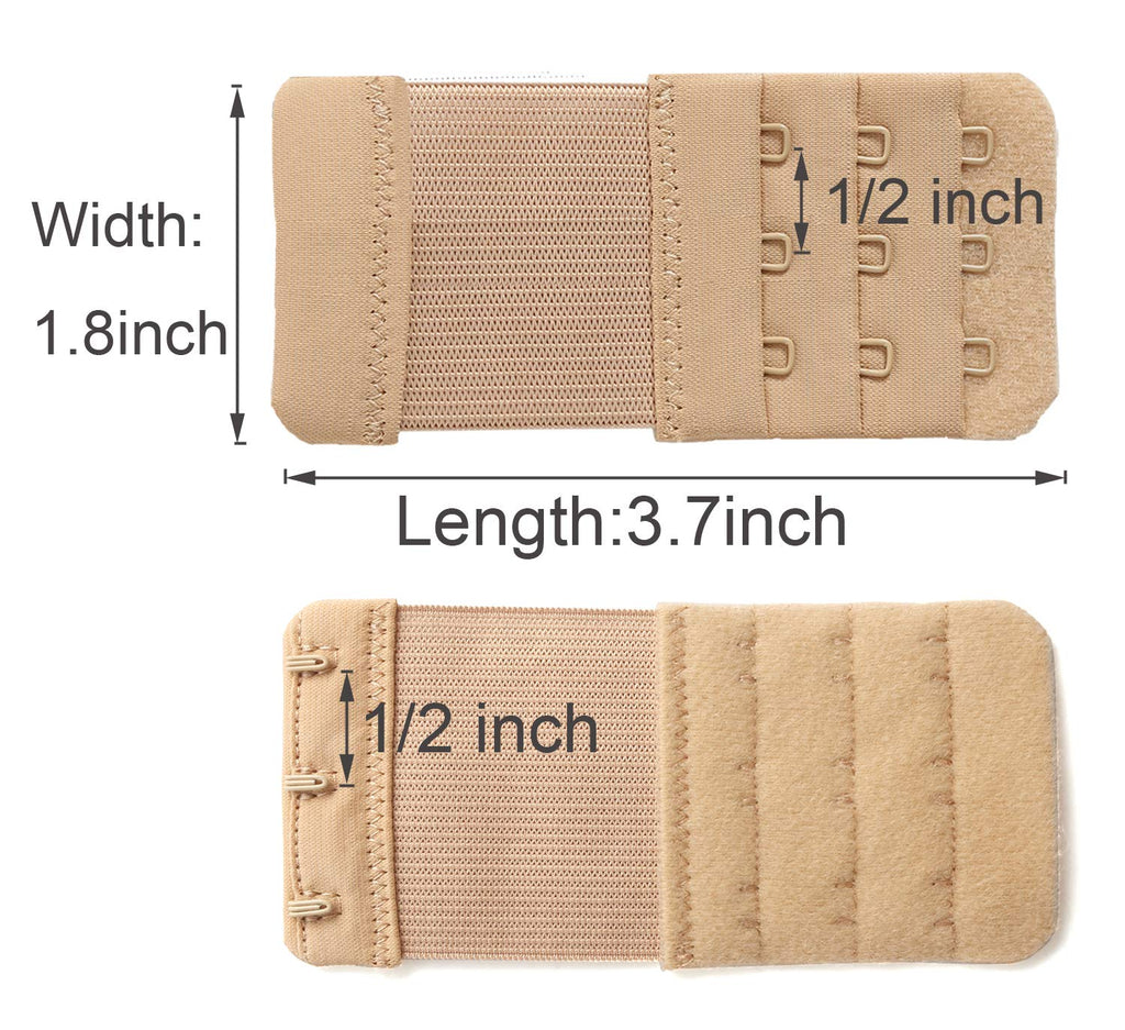 SAMGU Women's Bra Extenders 2 Hook / 3 Hook / 4 Hook / 5 Hook / 6 Hook, Soft Stretchy Back Bra Extension Strap