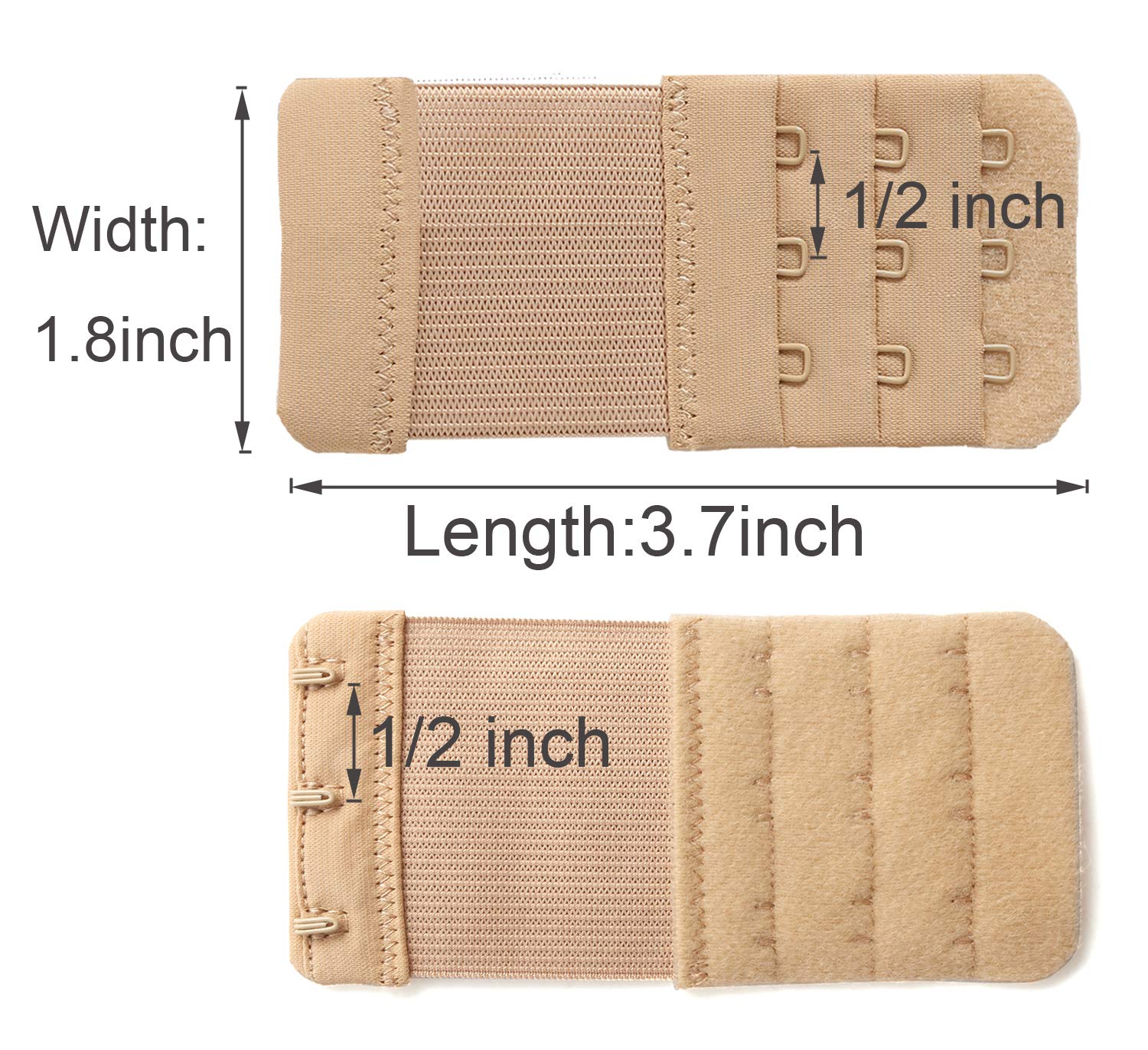 SAMGU Women's Bra Extenders 2 Hook / 3 Hook / 4 Hook / 5 Hook / 6 Hook, Soft Stretchy Back Bra Extension Strap