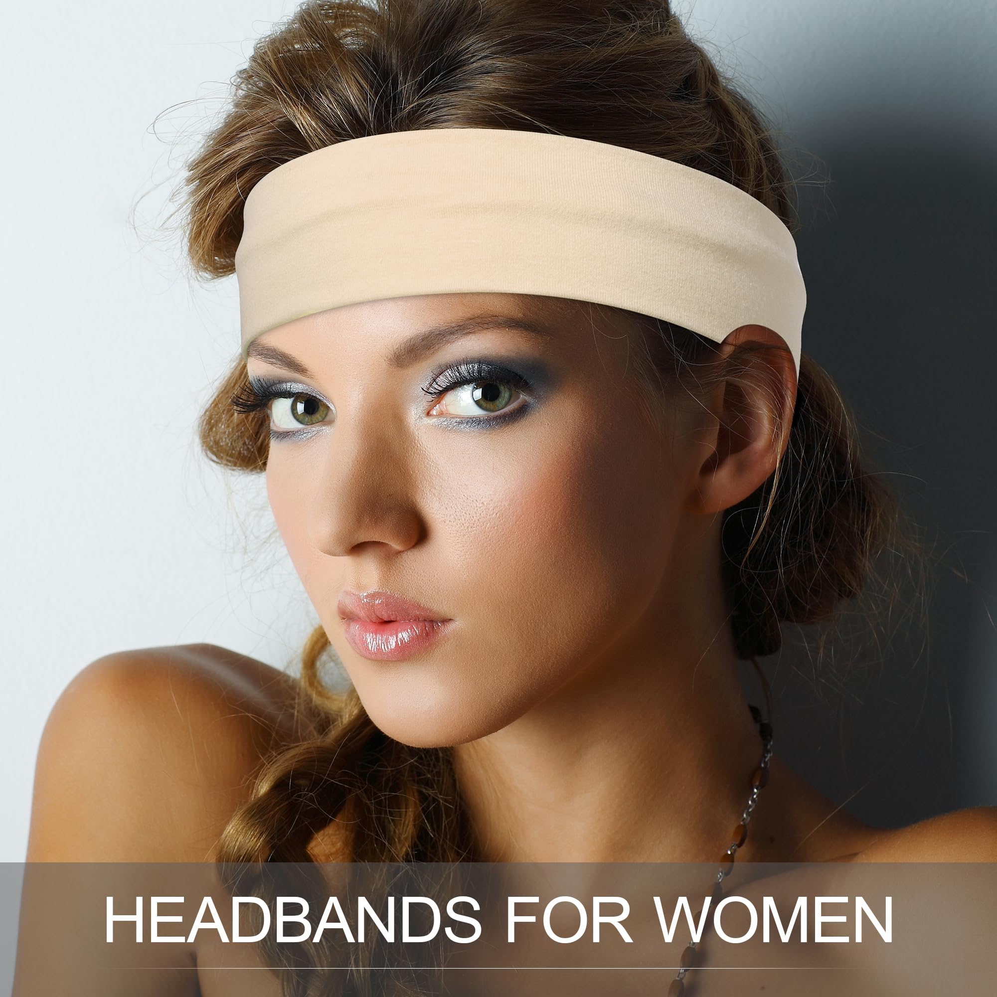 Headbands for Women – 16Pcs Cotton Cloth Headbands for Women's Hair Accessories, Non-Slip Sports Headband Bands & Hair Ties, Soft Fabric for Yoga, Running, Workout