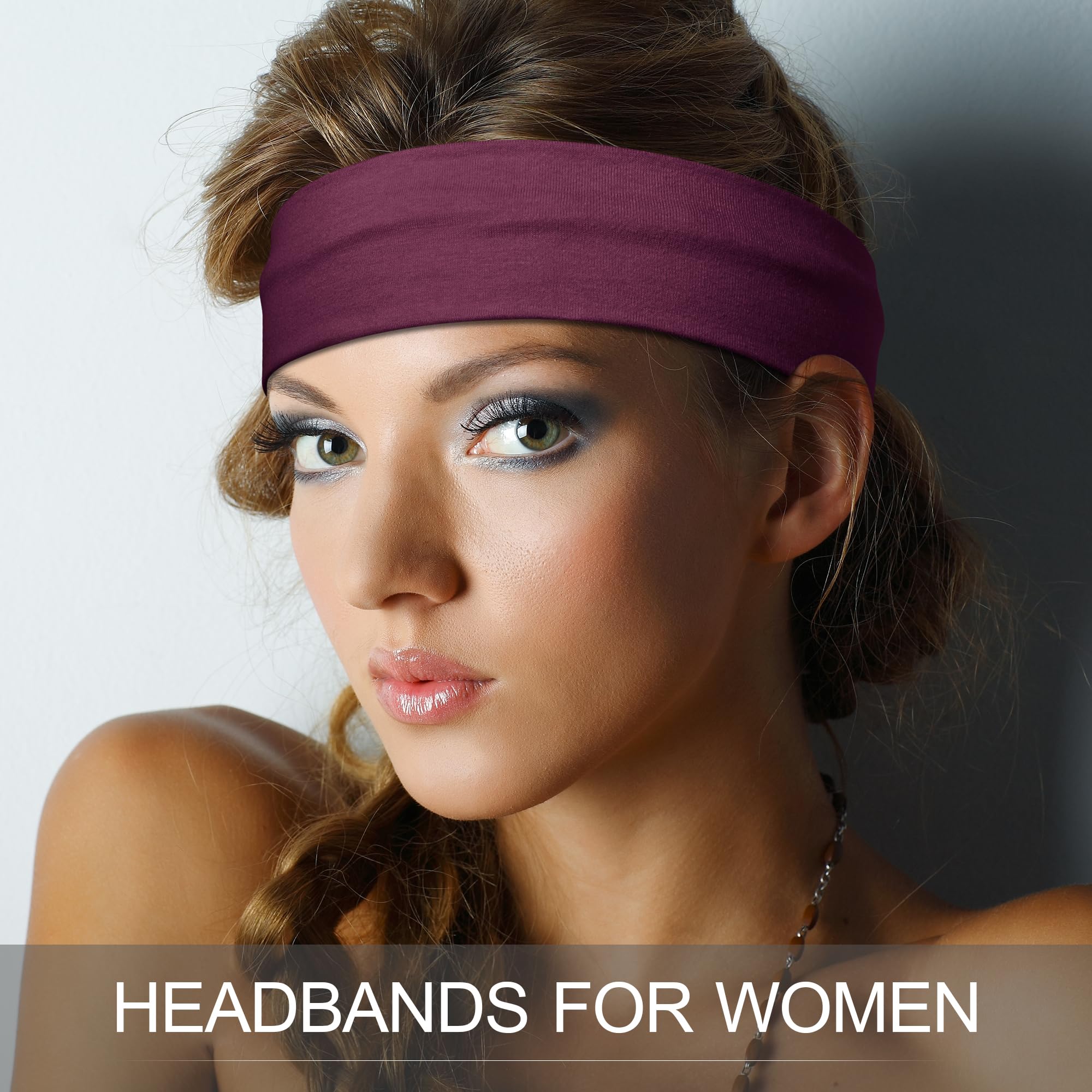 Headbands for Women – 16Pcs Cotton Cloth Headbands for Women's Hair Accessories, Non-Slip Sports Headband Bands & Hair Ties, Soft Fabric for Yoga, Running, Workout