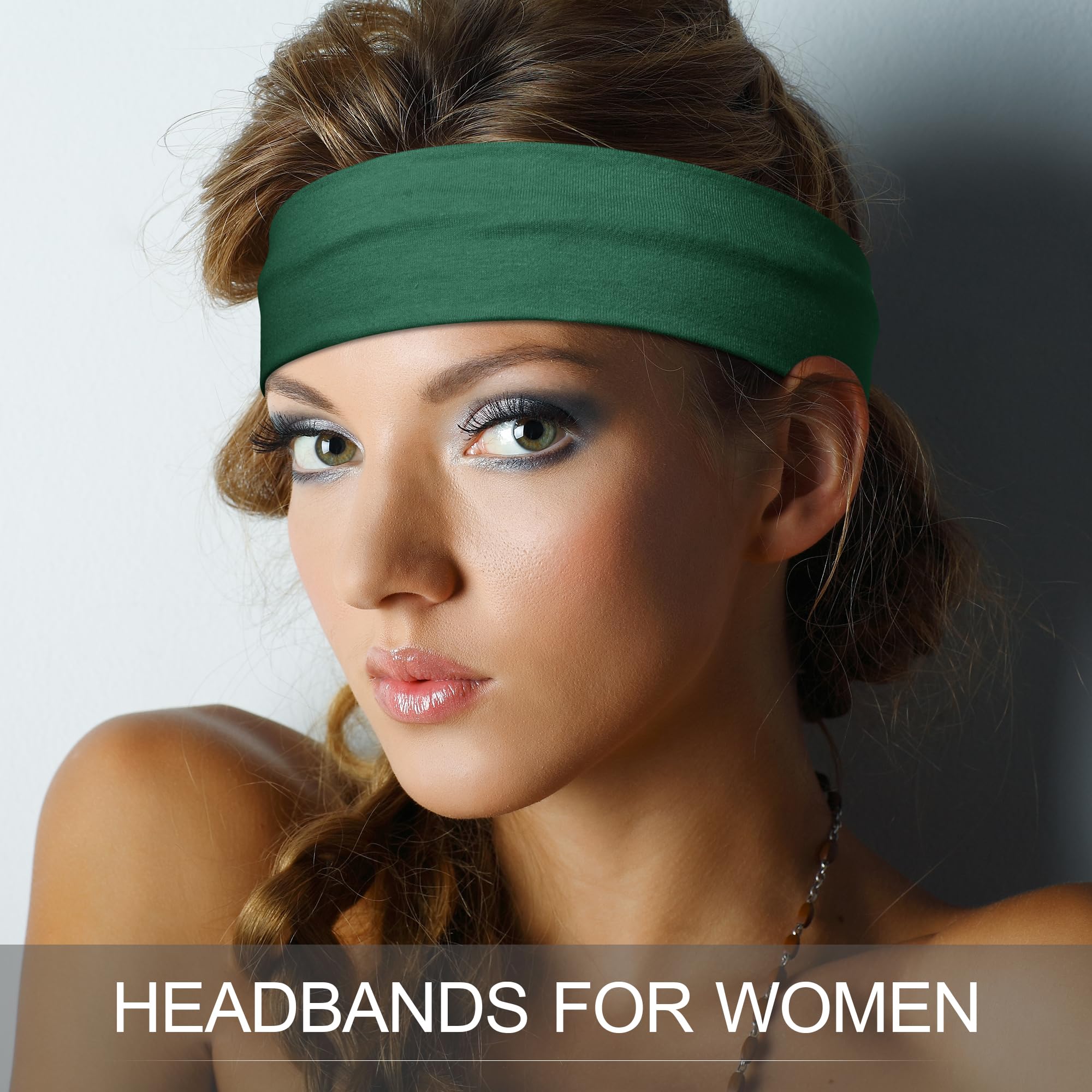 Headbands for Women – 16Pcs Cotton Cloth Headbands for Women's Hair Accessories, Non-Slip Sports Headband Bands & Hair Ties, Soft Fabric for Yoga, Running, Workout