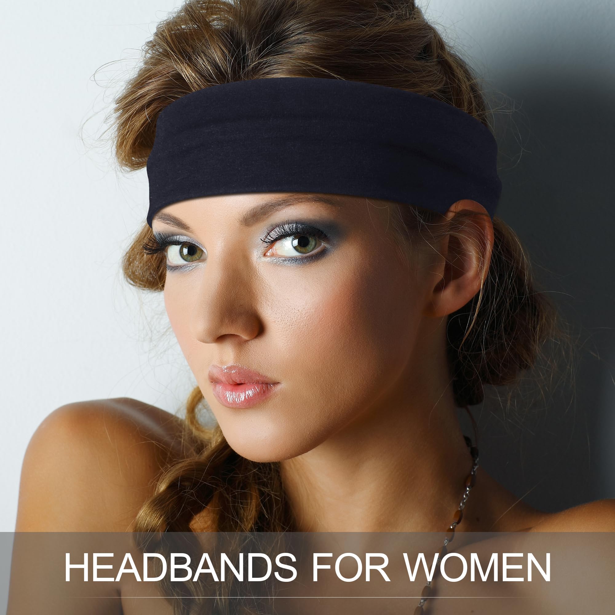 Headbands for Women – 16Pcs Cotton Cloth Headbands for Women's Hair Accessories, Non-Slip Sports Headband Bands & Hair Ties, Soft Fabric for Yoga, Running, Workout
