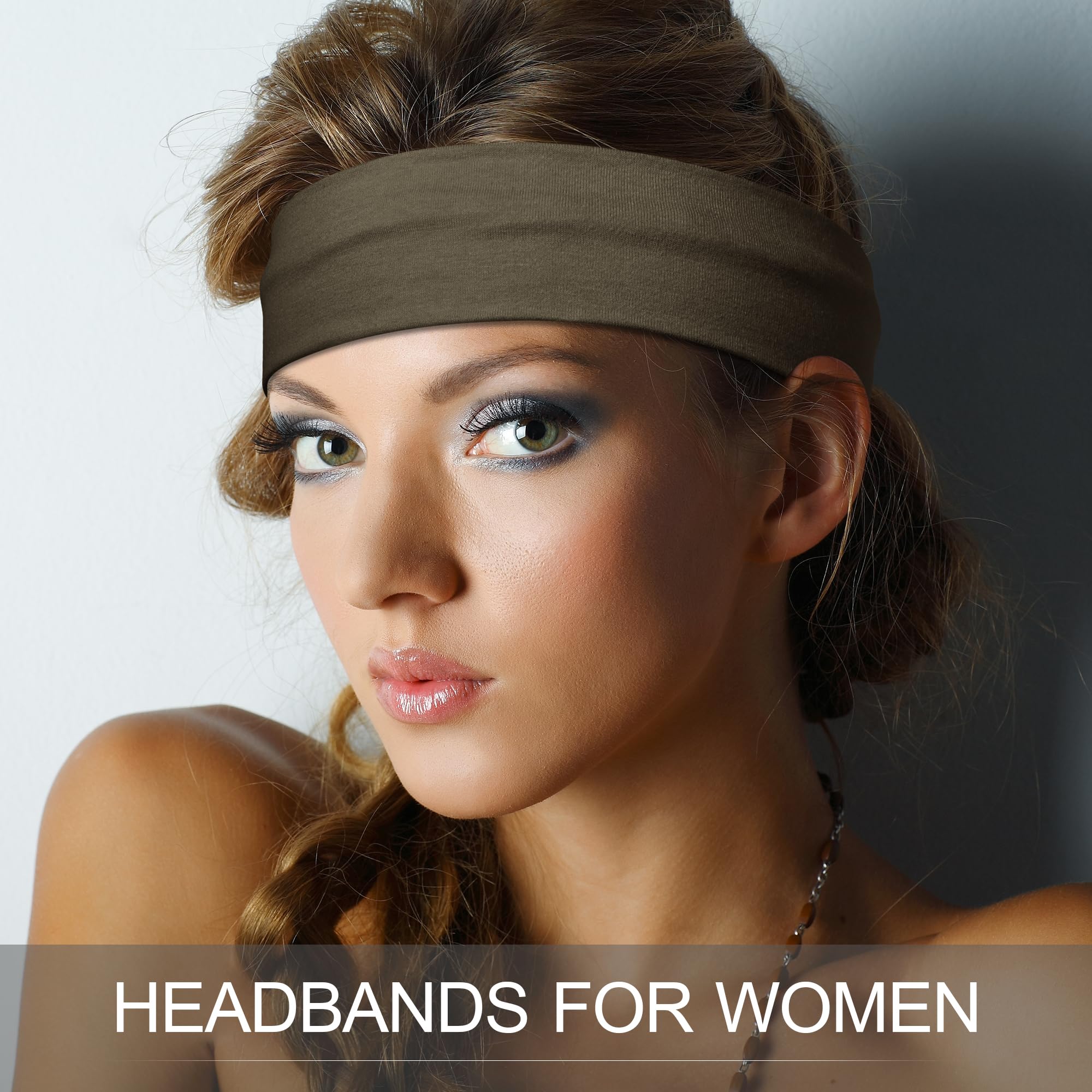 Headbands for Women – 16Pcs Cotton Cloth Headbands for Women's Hair Accessories, Non-Slip Sports Headband Bands & Hair Ties, Soft Fabric for Yoga, Running, Workout